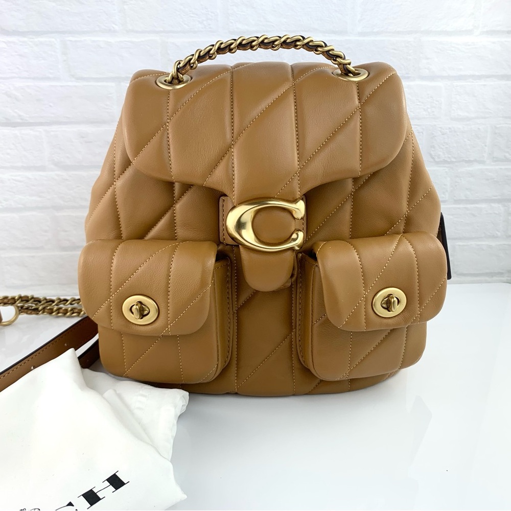 Coach Tabby Quilted Leather Convertible Backpack Honey Brown $495 - Picture 4 of 16